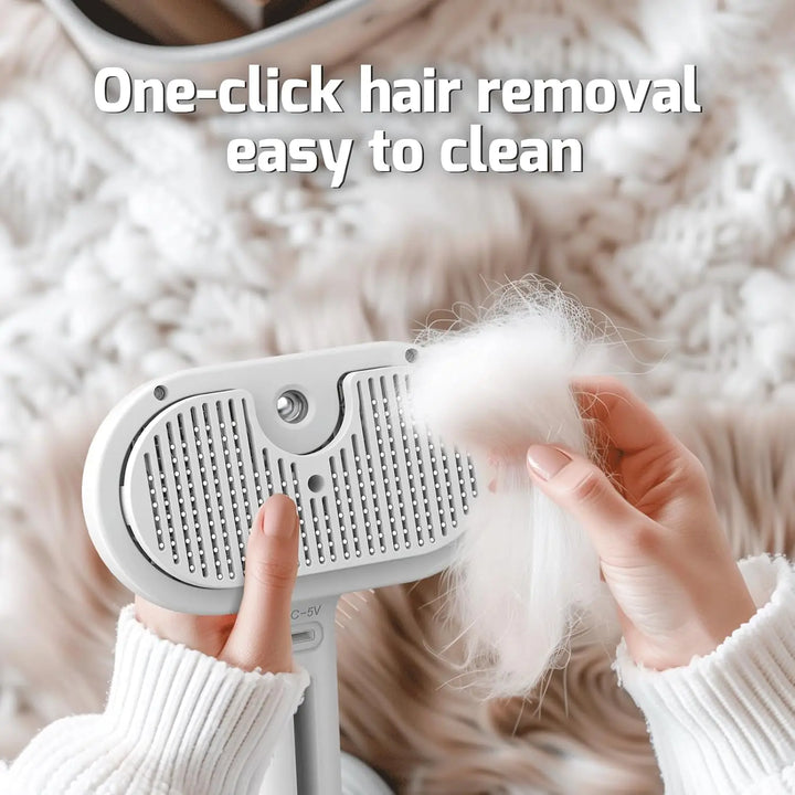 Steam Cat Brush Self-Cleaning Grooming Tool with Steam Spray Remove Floating Hair for Cats Dogs Pet Grooming Supplies Hair Care