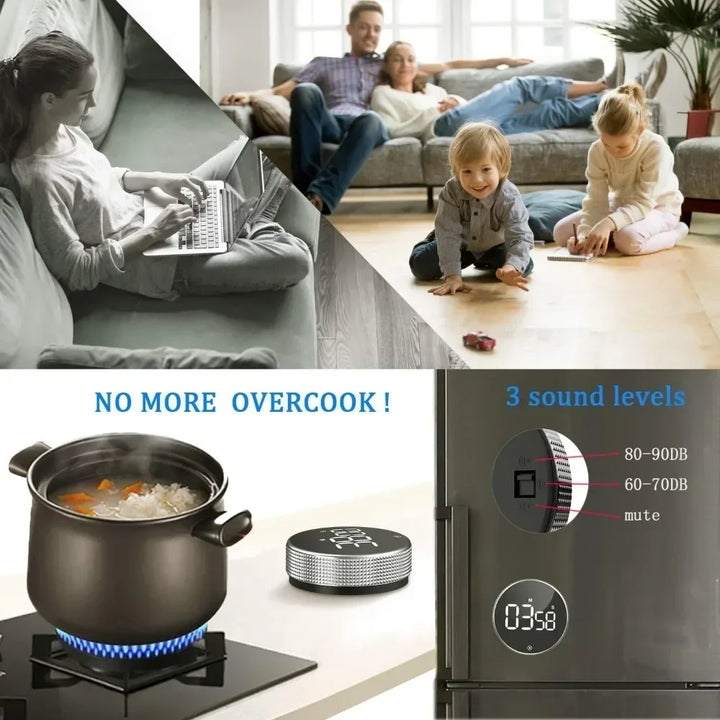 Magnetic Kitchen Timer Digital Timer Manual Countdown Alarm Clock Mechanical Cooking Timer Cooking Shower Study Stopwatch