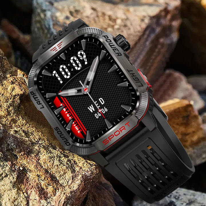 MISIRUN Smart Watch Men LED Flashlight Compass Altitude Air Pressure 100+ Sport Mode Fitness Tracker Outdoor Military Smartwatch