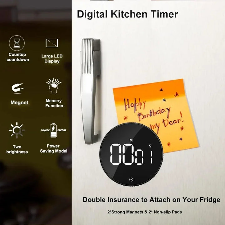 Magnetic Kitchen Timer Digital Timer Manual Countdown Alarm Clock Mechanical Cooking Timer Cooking Shower Study Stopwatch